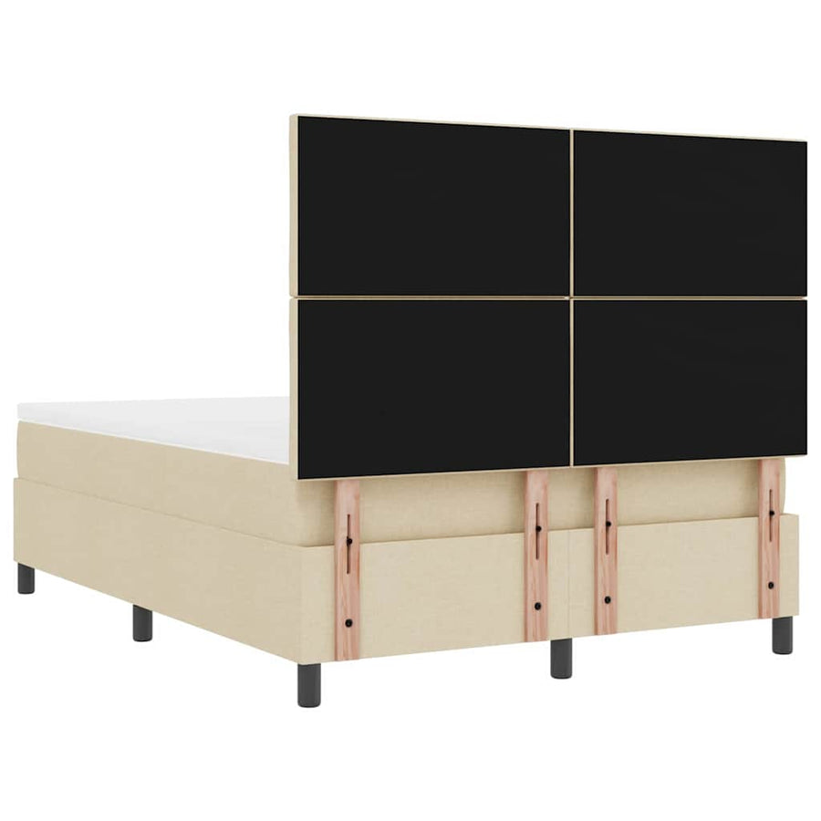 Boxspringbed met hoofdeinde Crème 160 x 200 cm Stof