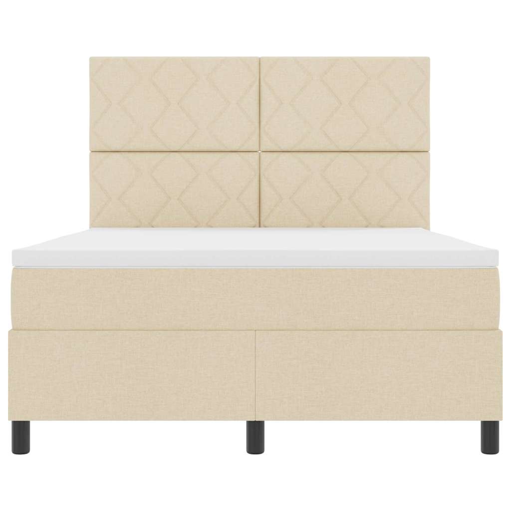 Boxspringbed met hoofdeinde Crème 160 x 200 cm Stof