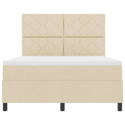 Boxspringbed met hoofdeinde Crème 160 x 200 cm Stof