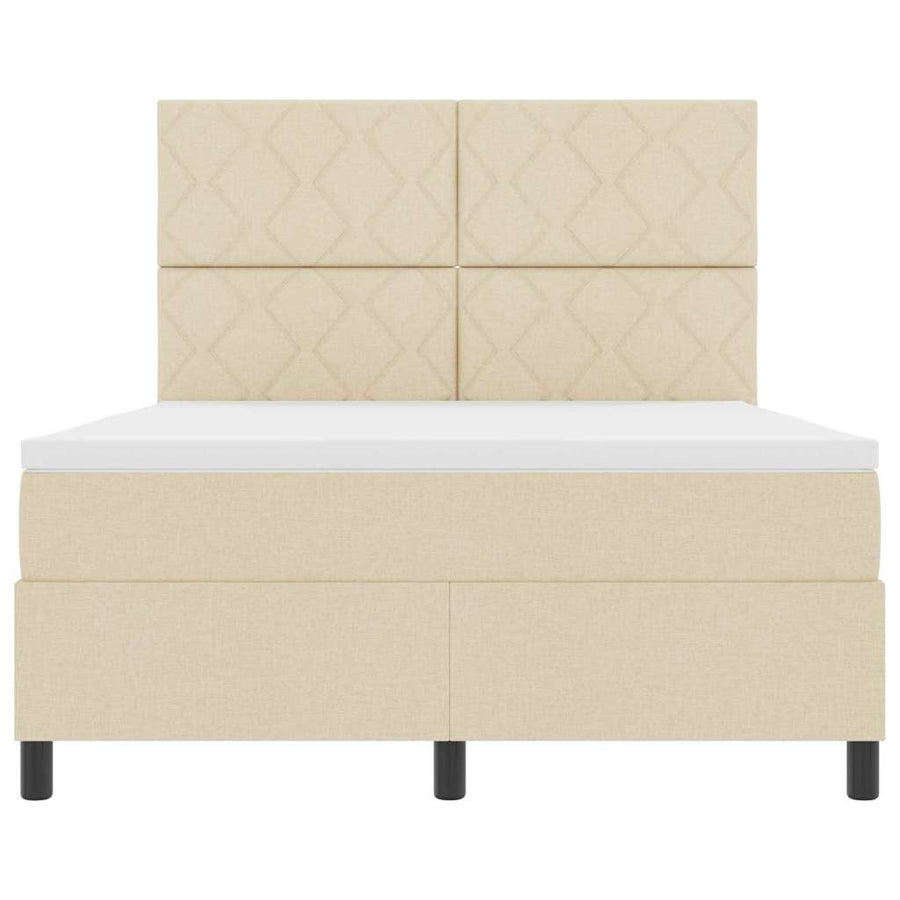 Boxspringbed met hoofdeinde Crème 160 x 200 cm Stof