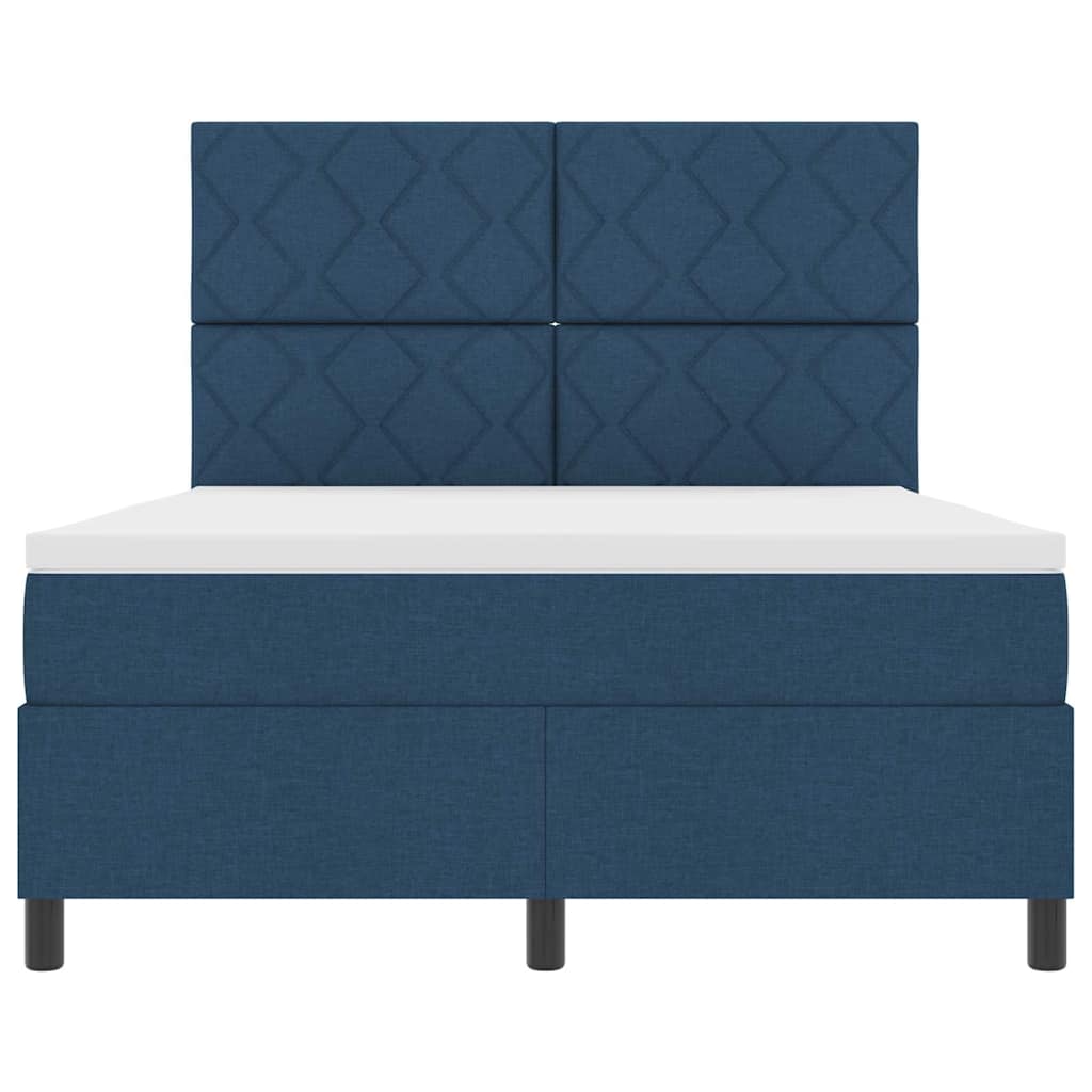 Boxspringbed met matras met hoofdeinde Blauw 160 x 200 cm Stof