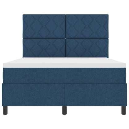 Boxspringbed met matras met hoofdeinde Blauw 160 x 200 cm Stof