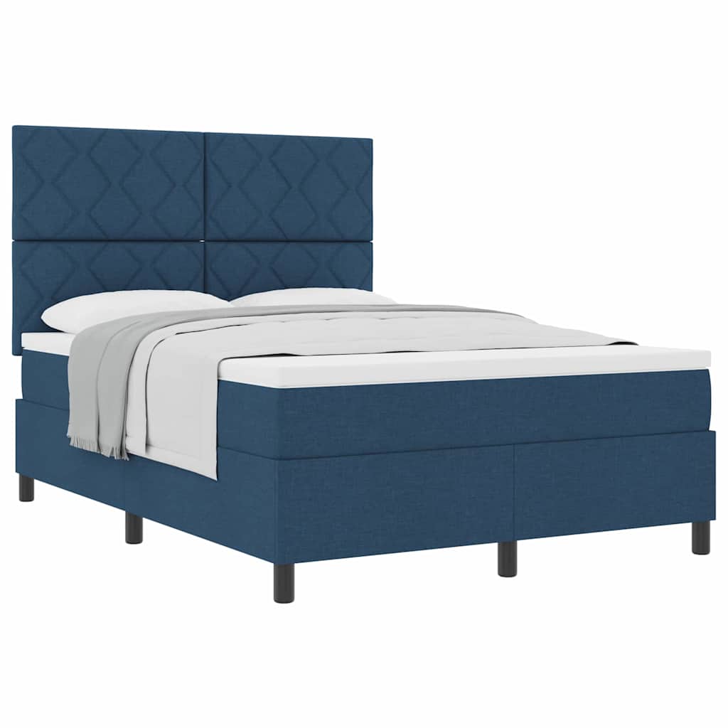 Boxspringbed met matras met hoofdeinde Blauw 160 x 200 cm Stof