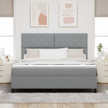 Boxspringbed met hoofdeinde Lichtgrijs 180 x 200 cm Stof
