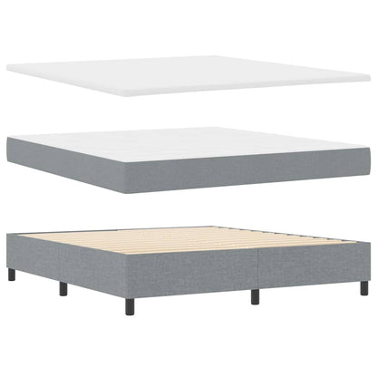 Boxspringbed met hoofdeinde Lichtgrijs 180 x 200 cm Stof