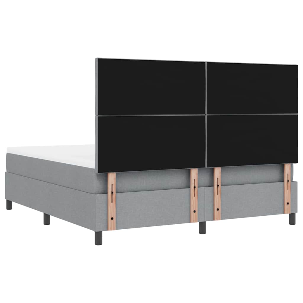 Boxspringbed met hoofdeinde Lichtgrijs 180 x 200 cm Stof