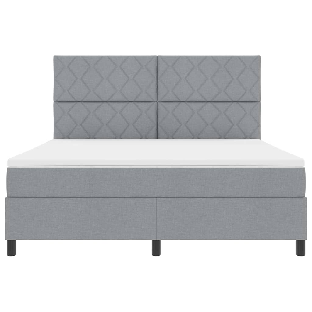 Boxspringbed met hoofdeinde Lichtgrijs 180 x 200 cm Stof