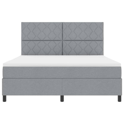 Boxspringbed met hoofdeinde Lichtgrijs 180 x 200 cm Stof