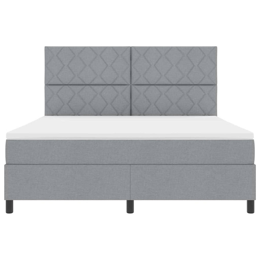 Boxspringbed met hoofdeinde Lichtgrijs 180 x 200 cm Stof
