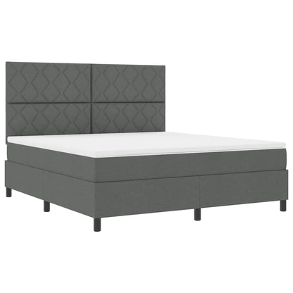 Boxspringbed met hoofdeinde Donkergrijs 180 x 200 cm Stof