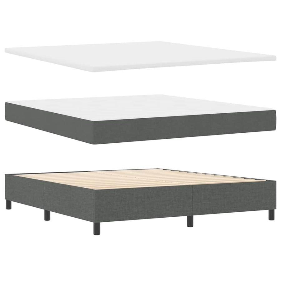 Boxspringbed met hoofdeinde Donkergrijs 180 x 200 cm Stof