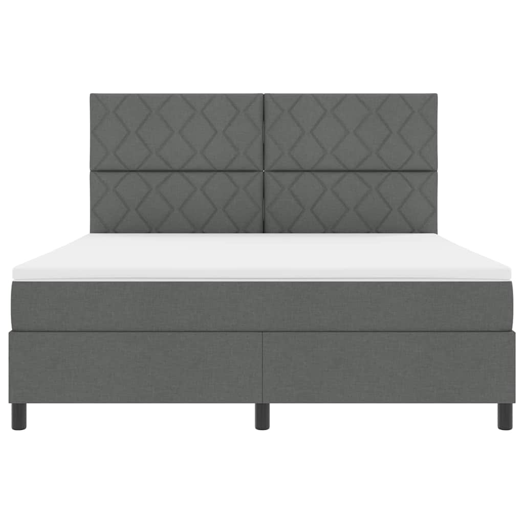 Boxspringbed met hoofdeinde Donkergrijs 180 x 200 cm Stof