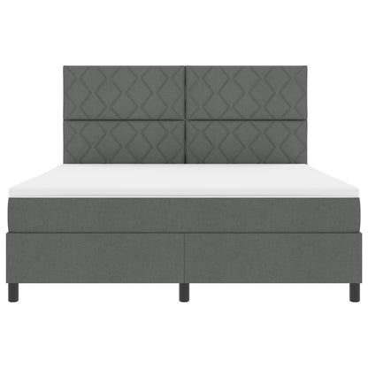 Boxspringbed met hoofdeinde Donkergrijs 180 x 200 cm Stof