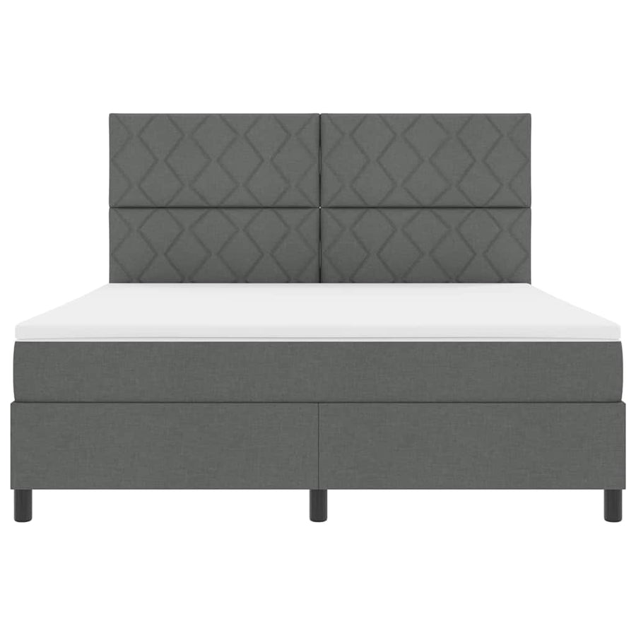Boxspringbed met hoofdeinde Donkergrijs 180 x 200 cm Stof