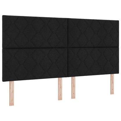 Boxspringbed met hoofdeinde Zwart 180 x 200 cm Stof