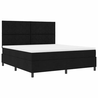 Boxspringbed met hoofdeinde Zwart 180 x 200 cm Stof