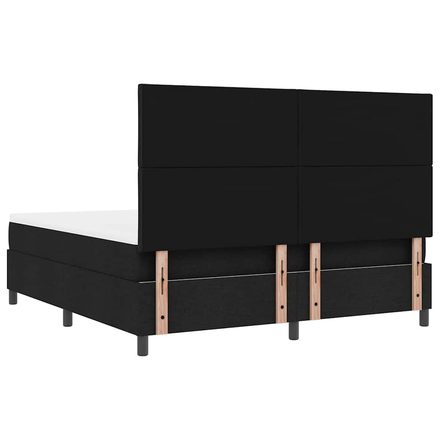 Boxspringbed met hoofdeinde Zwart 180 x 200 cm Stof