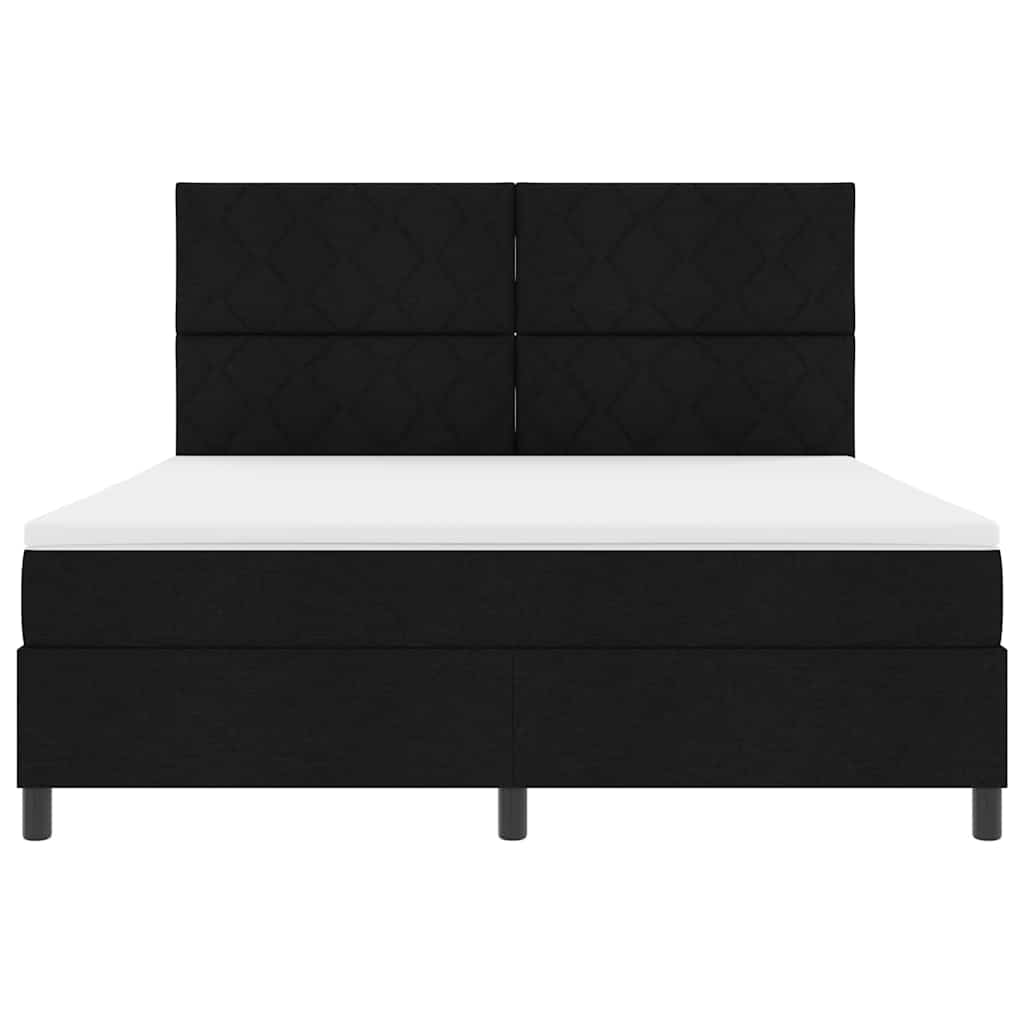 Boxspringbed met hoofdeinde Zwart 180 x 200 cm Stof