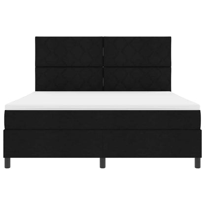 Boxspringbed met hoofdeinde Zwart 180 x 200 cm Stof