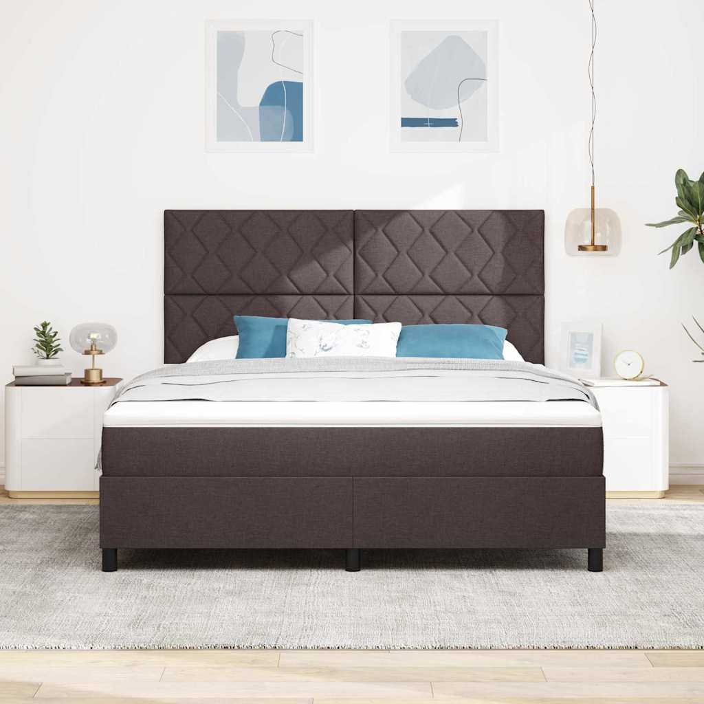 Boxspringbed met hoofdeinde Donkerbruin 180 x 200 cm Stof