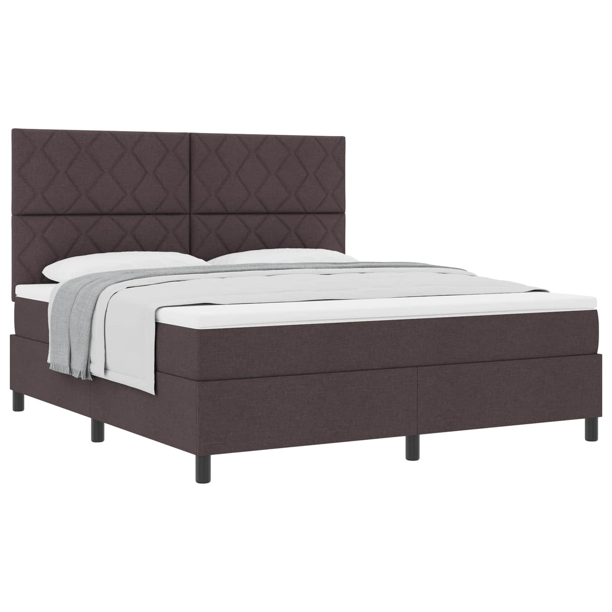 Boxspringbed met hoofdeinde Donkerbruin 180 x 200 cm Stof
