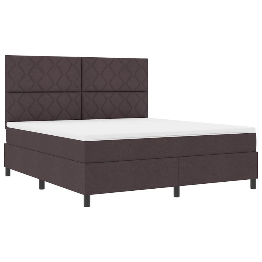 Boxspringbed met hoofdeinde Donkerbruin 180 x 200 cm Stof