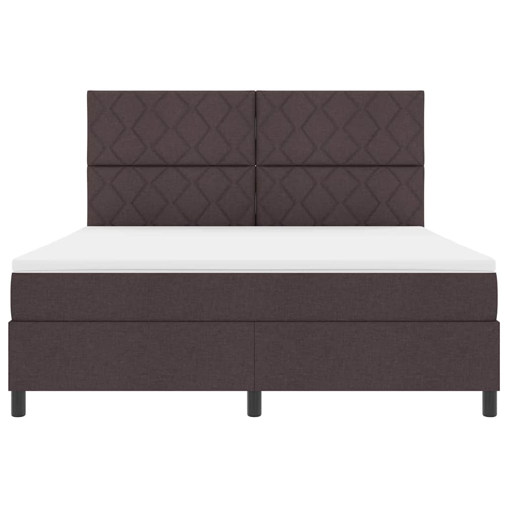 Boxspringbed met hoofdeinde Donkerbruin 180 x 200 cm Stof