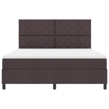 Boxspringbed met hoofdeinde Donkerbruin 180 x 200 cm Stof