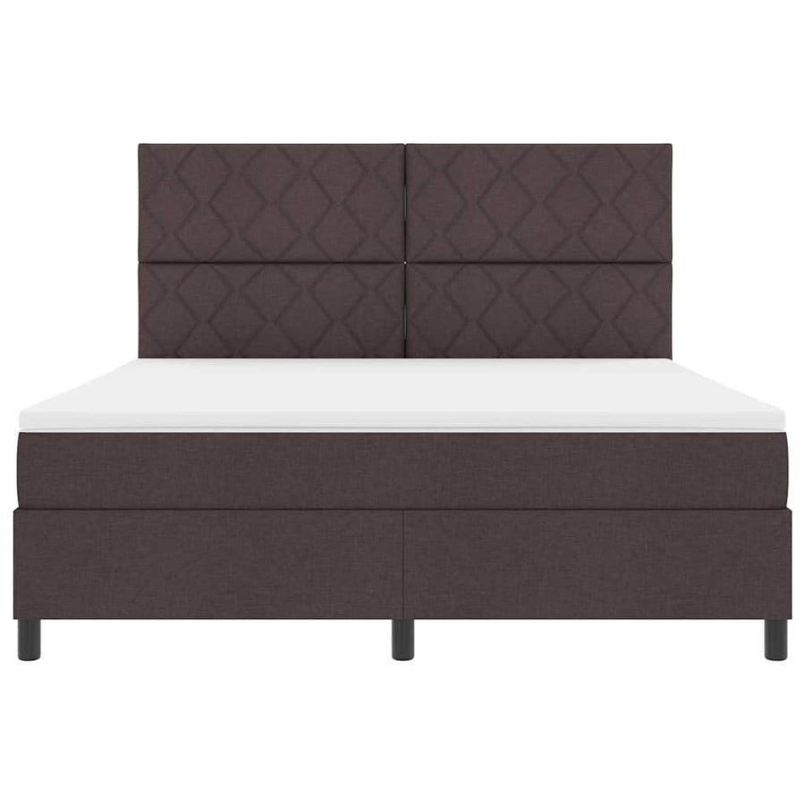 Boxspringbed met hoofdeinde Donkerbruin 180 x 200 cm Stof