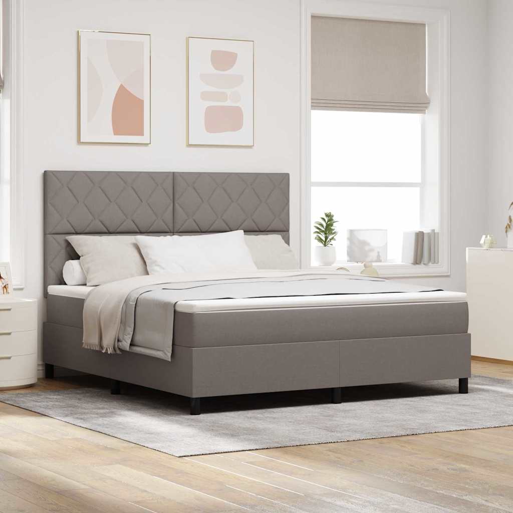 Boxspringbed met hoofdeinde Taupe 180 x 200 cm Stof