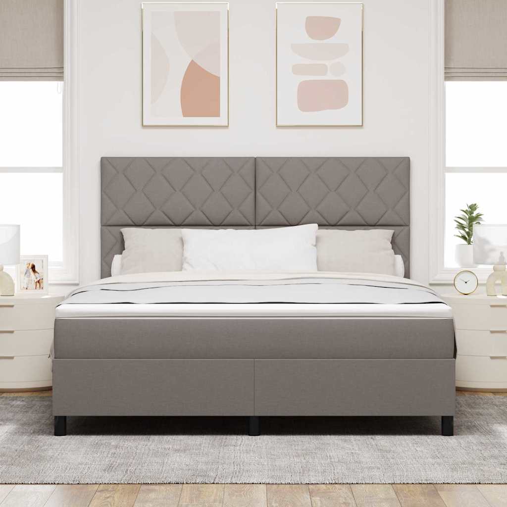 Boxspringbed met hoofdeinde Taupe 180 x 200 cm Stof