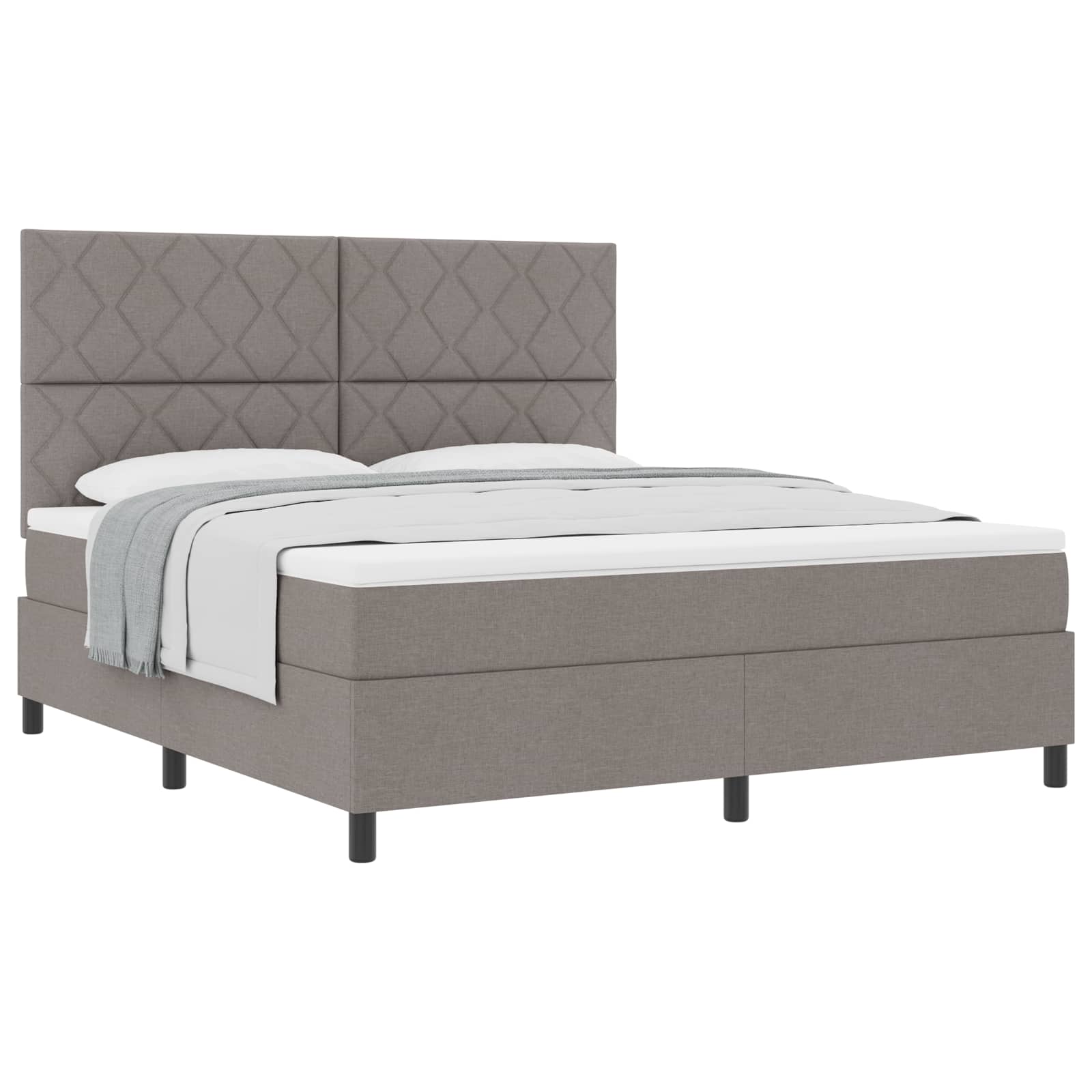 Boxspringbed met hoofdeinde Taupe 180 x 200 cm Stof