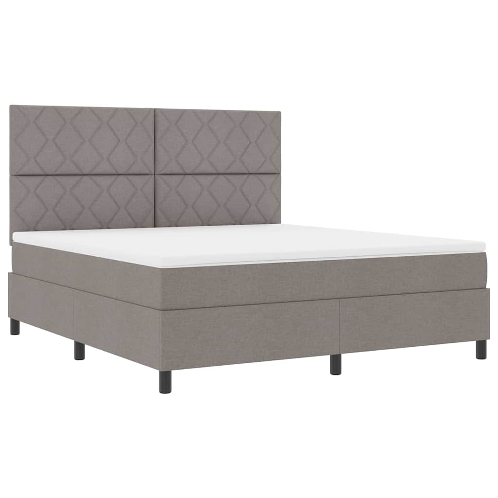 Boxspringbed met hoofdeinde Taupe 180 x 200 cm Stof