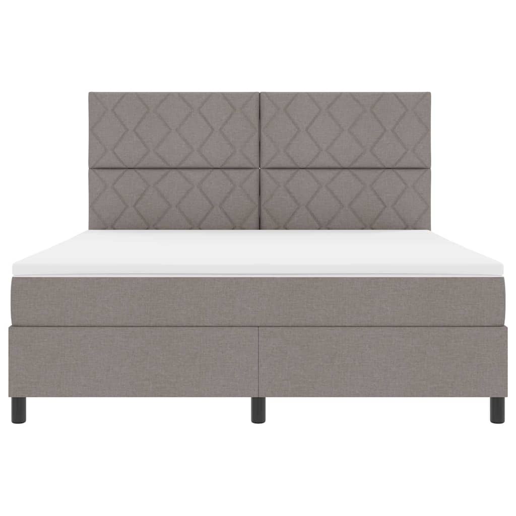 Boxspringbed met hoofdeinde Taupe 180 x 200 cm Stof