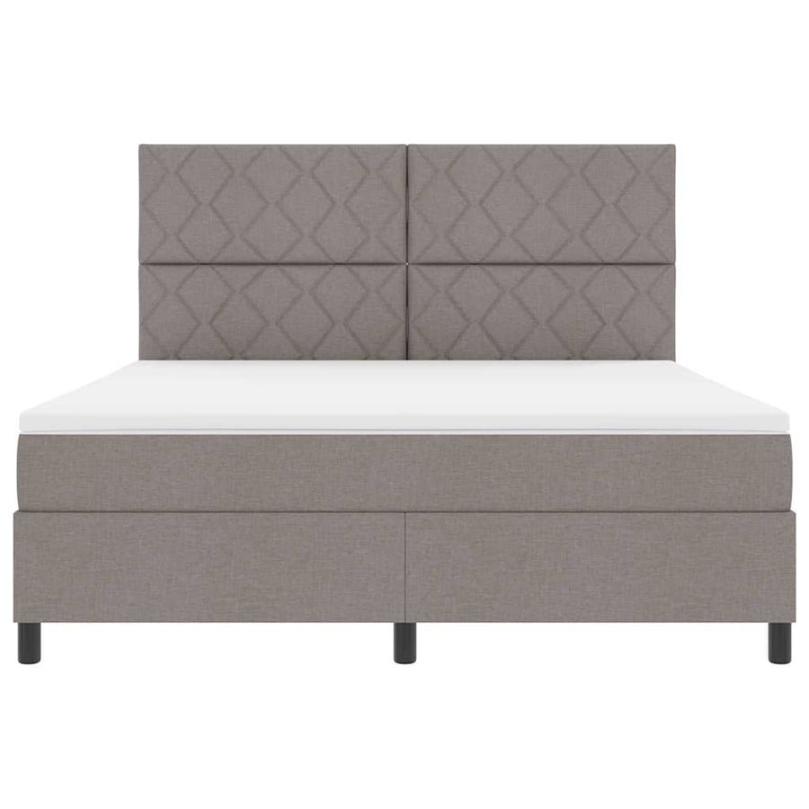 Boxspringbed met hoofdeinde Taupe 180 x 200 cm Stof