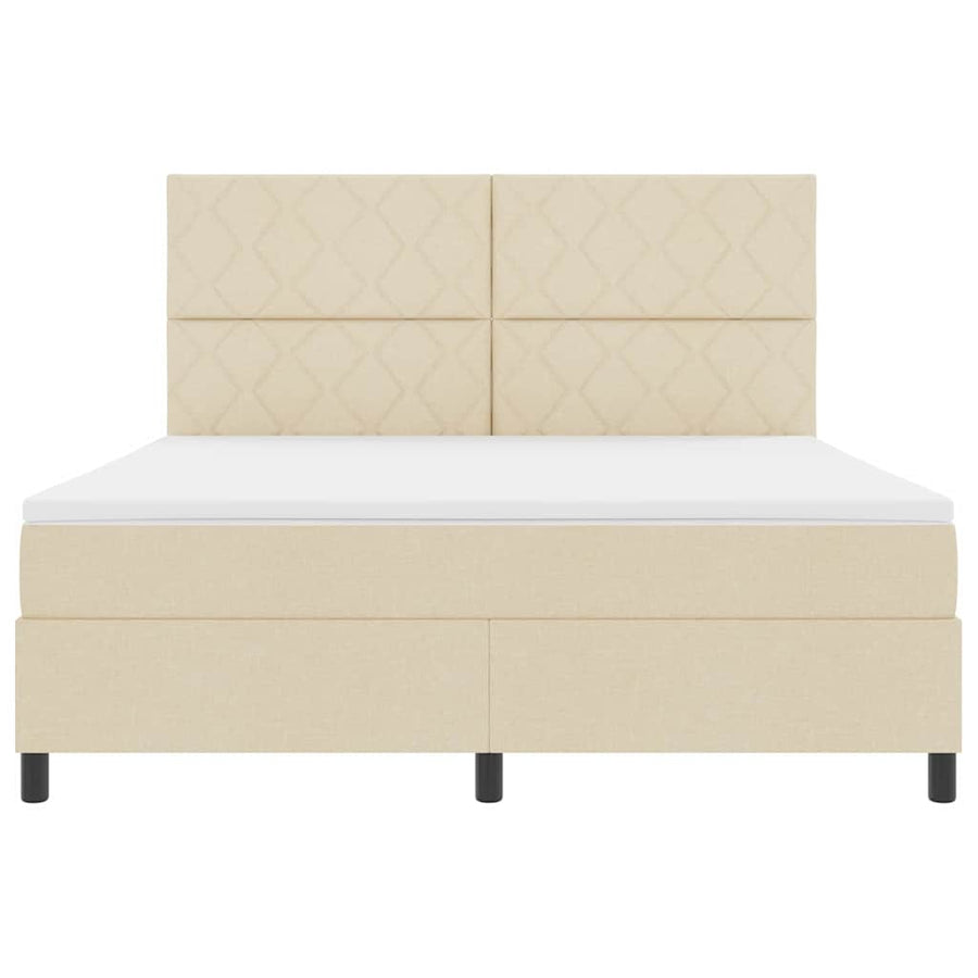Boxspringbed met hoofdeinde Crème 180 x 200 cm Stof