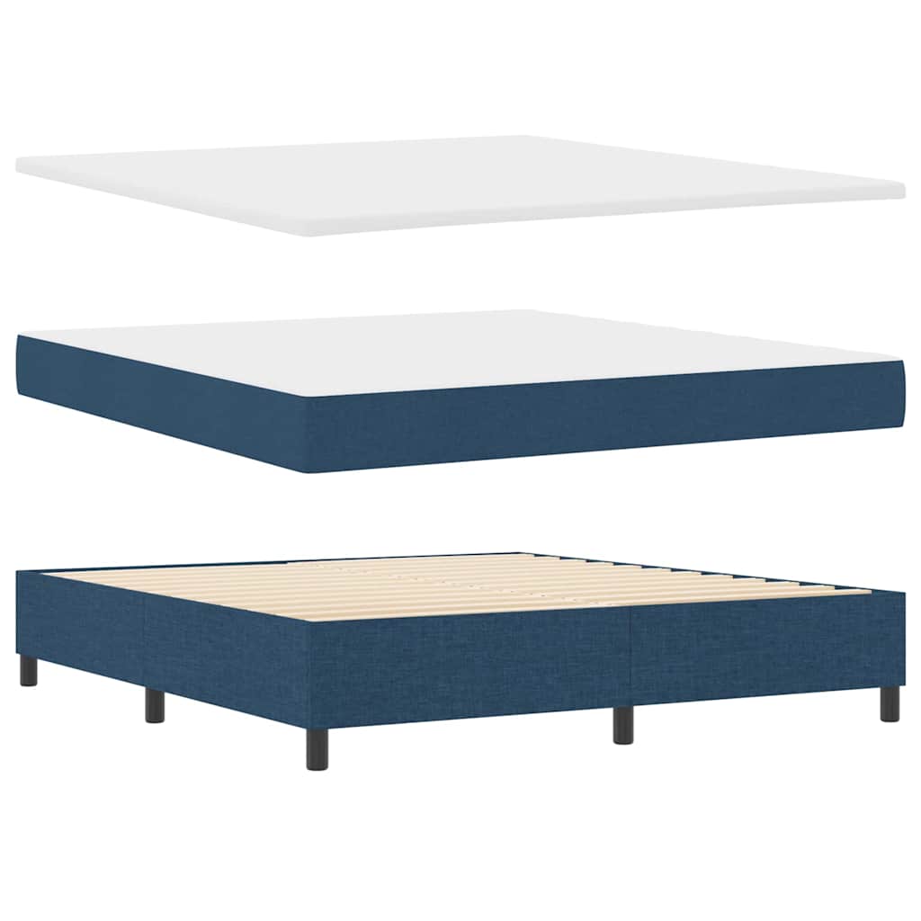 Boxspringbed met hoofdeinde Blauw 180 x 200 cm Stof