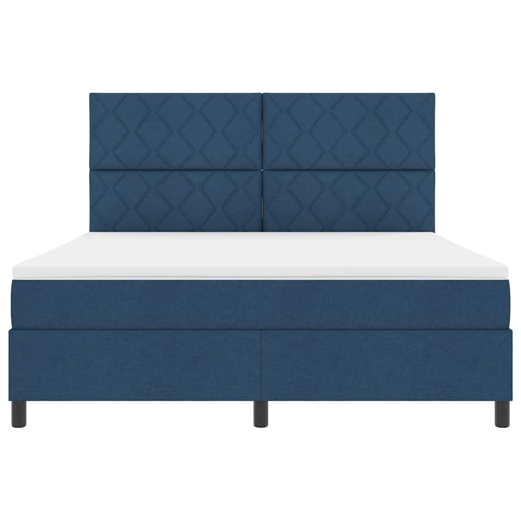 Boxspringbed met hoofdeinde Blauw 180 x 200 cm Stof
