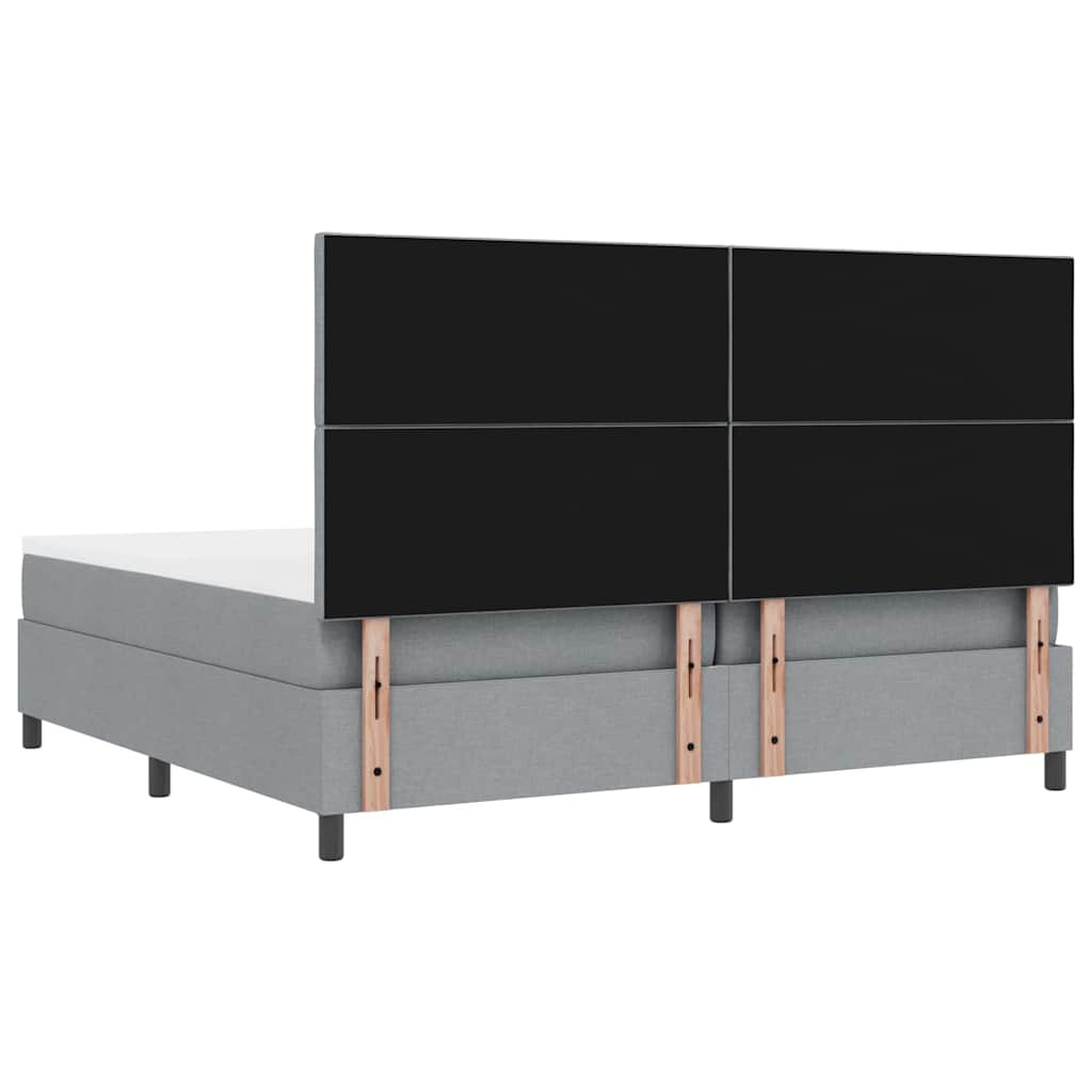 Boxspringbed met matras Lichtgrijs 200 x 200 cm Stof