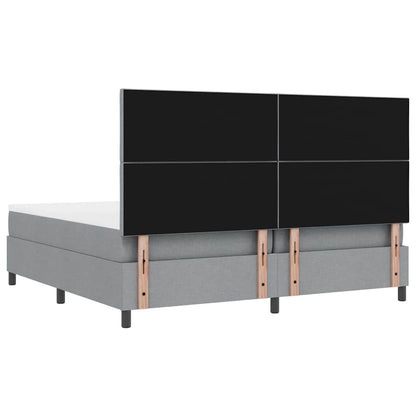 Boxspringbed met matras Lichtgrijs 200 x 200 cm Stof
