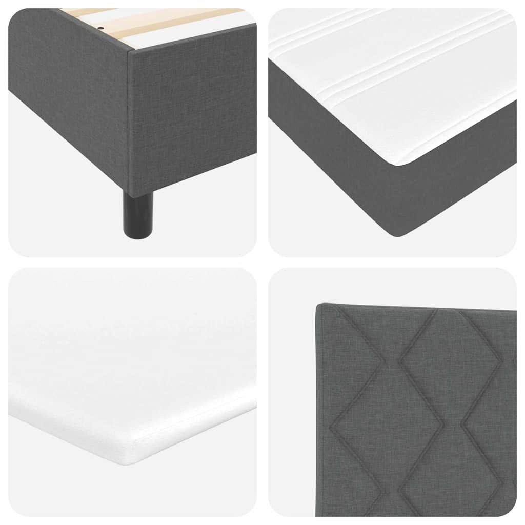 Boxspringbed met matras Donkergrijs 200 x 200 cm Stof