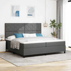 Box spring bed with mattress Dark grey 200 x 200 cm Fabric
