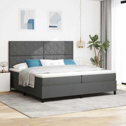 Boxspringbed met matras Donkergrijs 200 x 200 cm Stof
