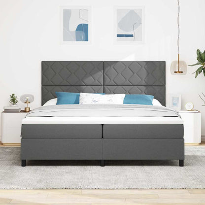 Boxspringbed met matras Donkergrijs 200 x 200 cm Stof