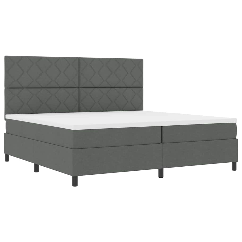 Boxspringbed met matras Donkergrijs 200 x 200 cm Stof