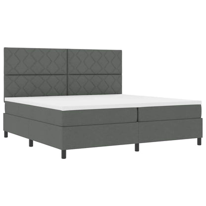 Boxspringbed met matras Donkergrijs 200 x 200 cm Stof