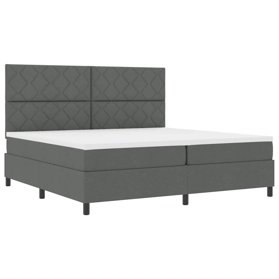 Boxspringbed met matras Donkergrijs 200 x 200 cm Stof