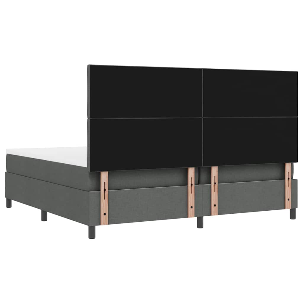 Boxspringbed met matras Donkergrijs 200 x 200 cm Stof