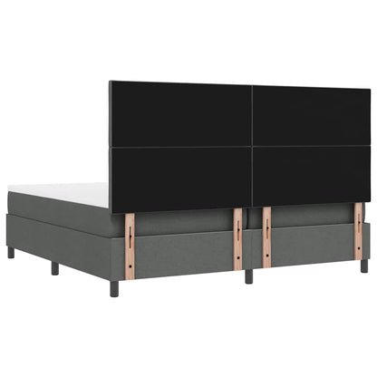Boxspringbed met matras Donkergrijs 200 x 200 cm Stof