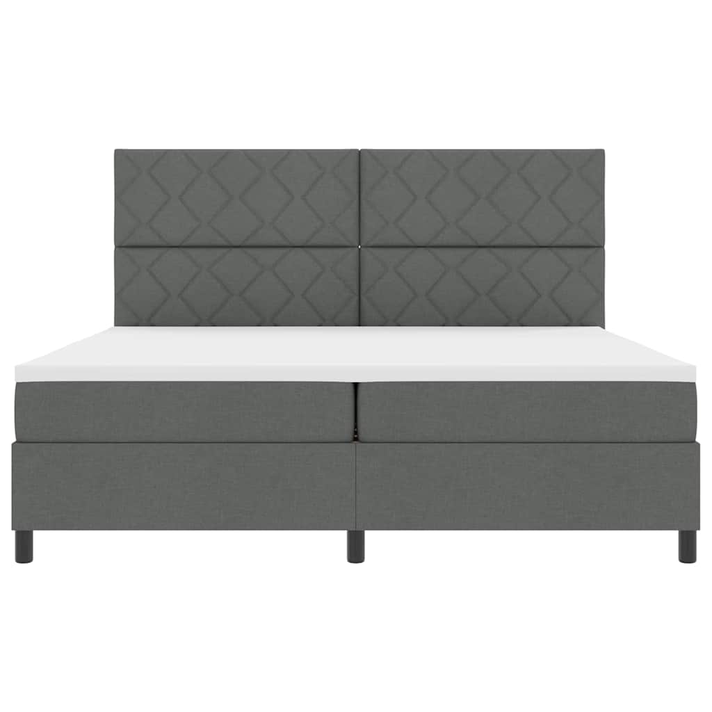 Boxspringbed met matras Donkergrijs 200 x 200 cm Stof